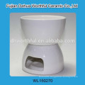 White ceramic tea canister with plastic cover